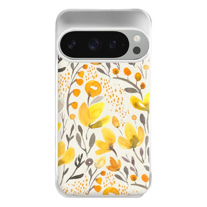 Yellow Field Floral Phone Case for Google Pixel 9 Pro XL