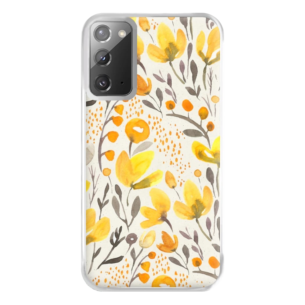 Yellow Field Floral Phone Case for Galaxy Note 20 Ultra