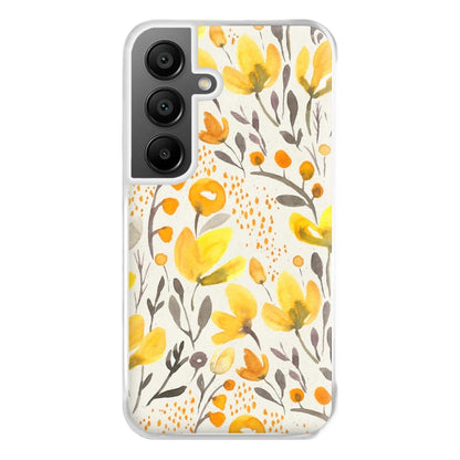 Yellow Field Floral Phone Case for Galaxy A55