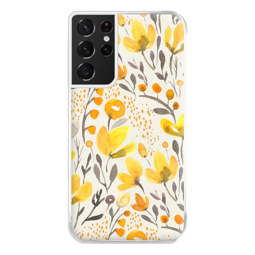 Yellow Field Floral Phone Case for Galaxy S21 Ultra