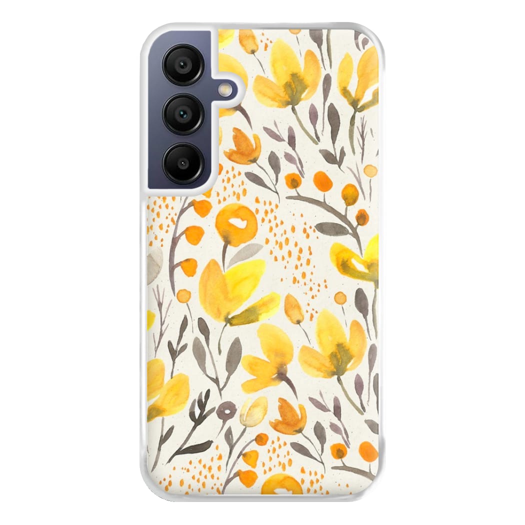 Yellow Field Floral Phone Case for Galaxy A16