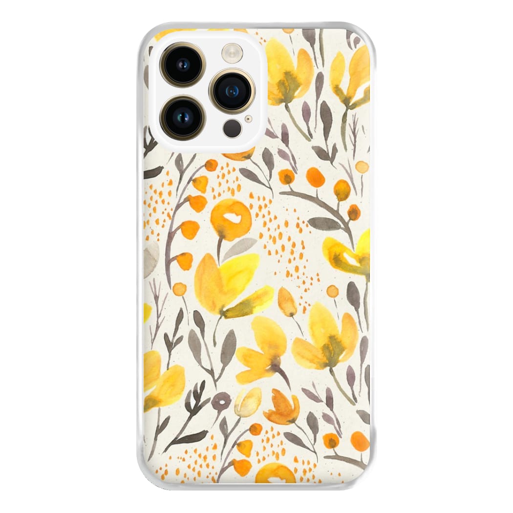 Yellow Field Floral Phone Case for iPhone 14 Pro Max