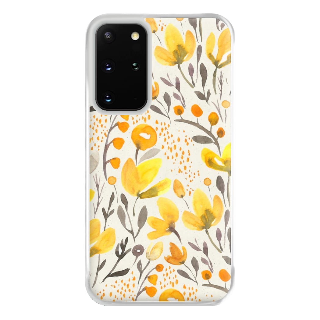 Yellow Field Floral Phone Case for Galaxy S20 Plus