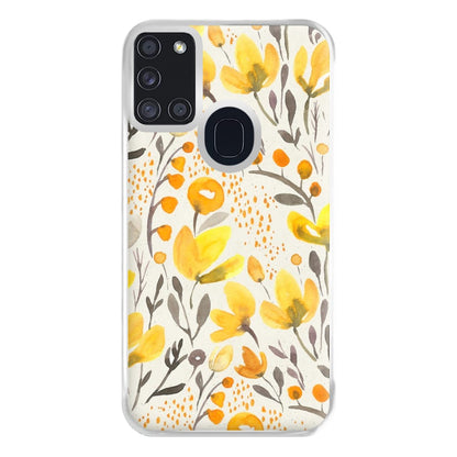 Yellow Field Floral Phone Case for Galaxy A21s