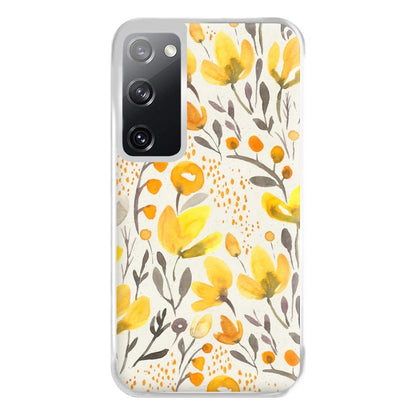 Yellow Field Floral Phone Case for Galaxy S20