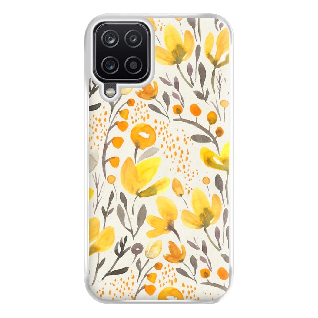 Yellow Field Floral Phone Case for Galaxy A12