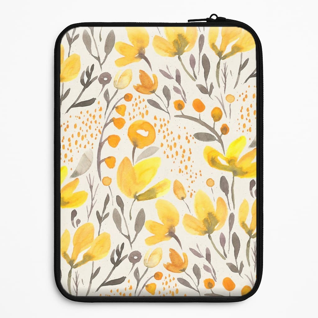 Yellow Field Floral Universal Laptop Sleeve
