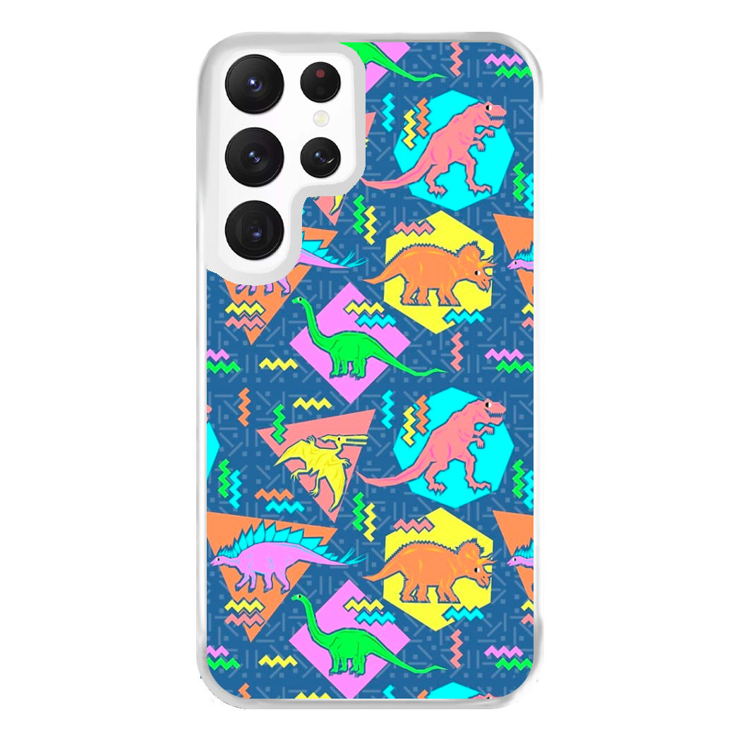 Nineties Dinosaurs Pattern Phone Case for Galaxy S22 Ultra