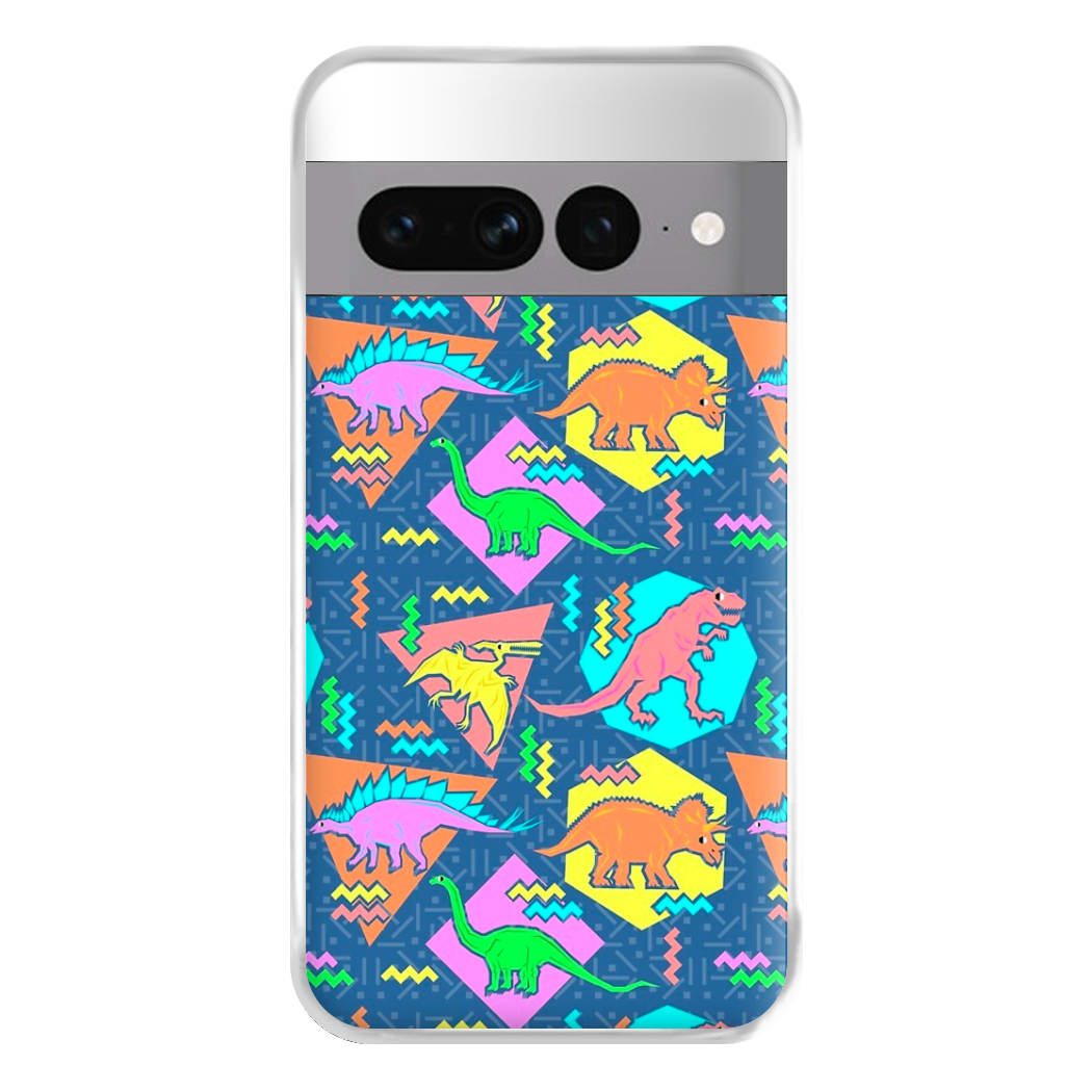 Nineties Dinosaurs Pattern Phone Case for Google Pixel 7 Pro