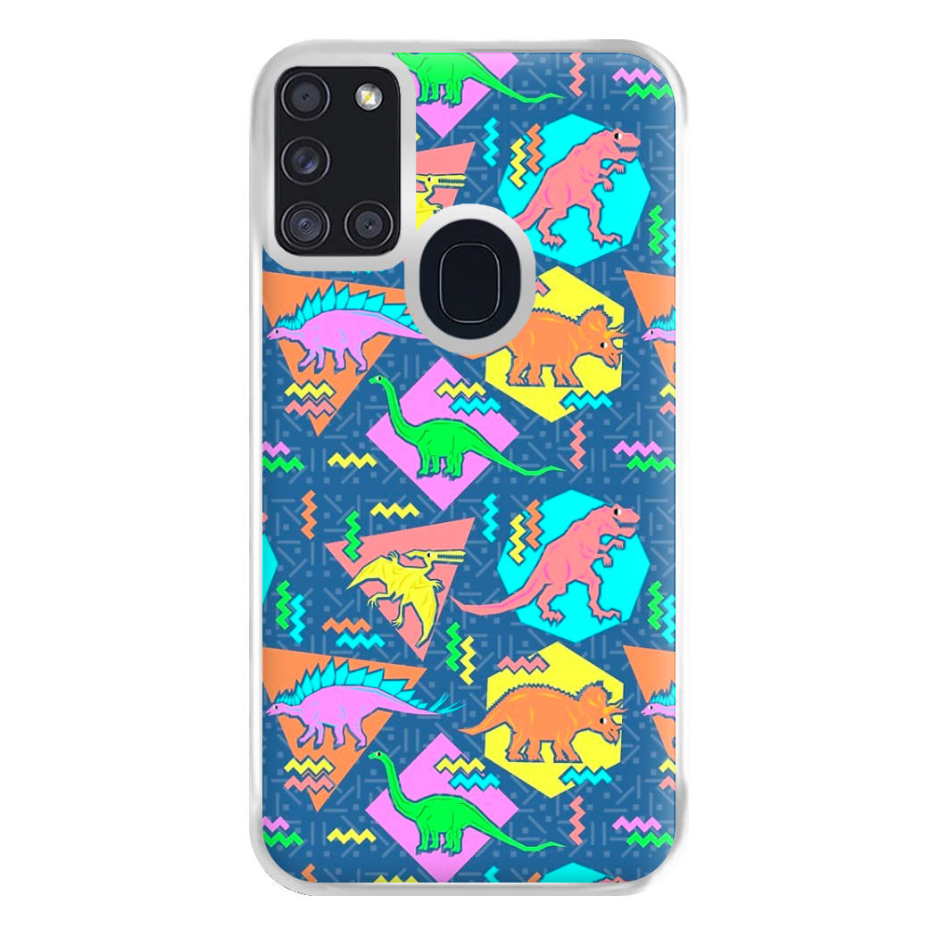 Nineties Dinosaurs Pattern Phone Case for Galaxy A21s