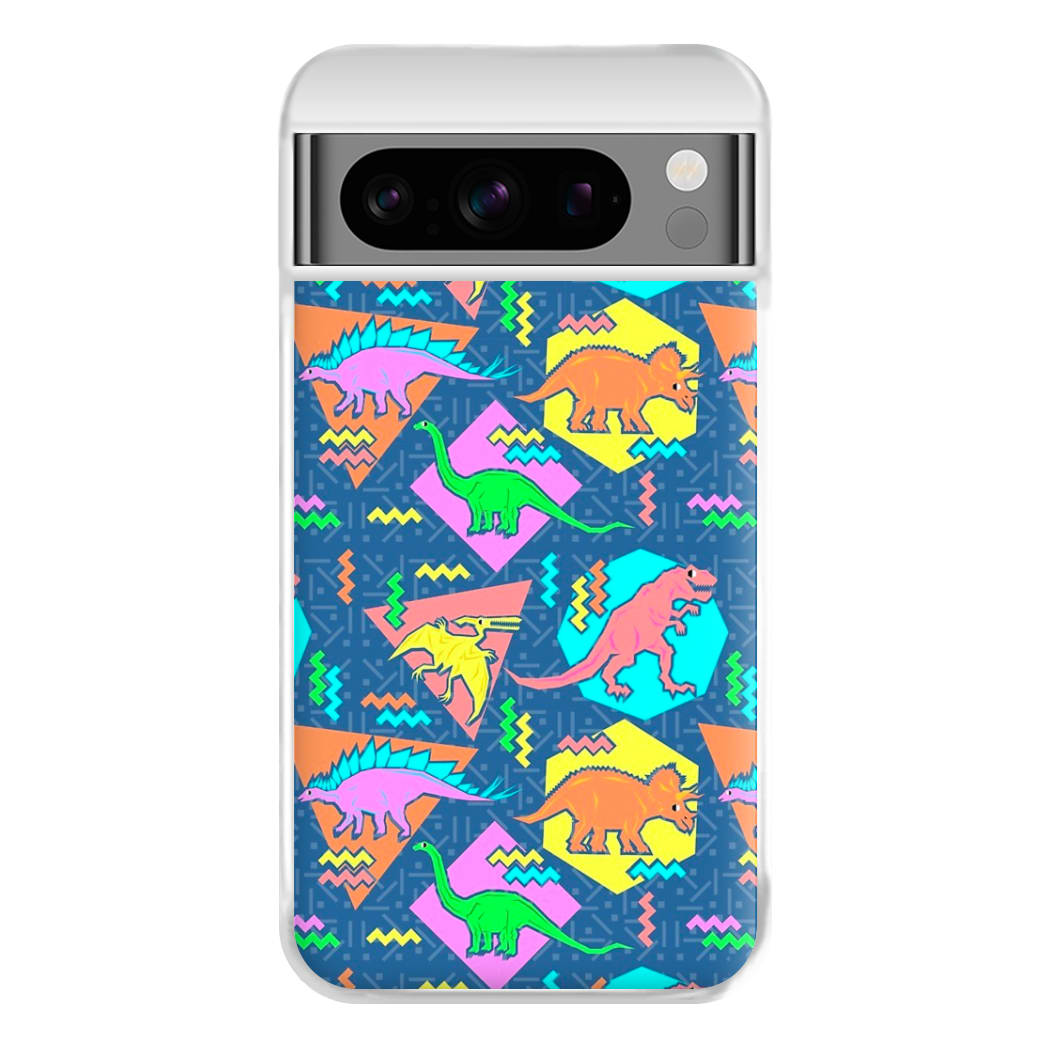 Nineties Dinosaurs Pattern Phone Case for Google Pixel 8 Pro