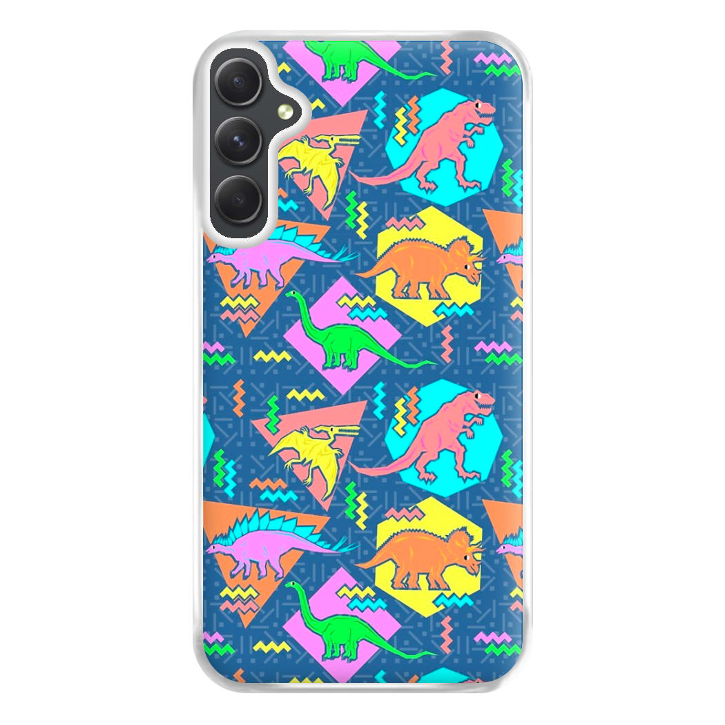 Nineties Dinosaurs Pattern Phone Case for Galaxy A14