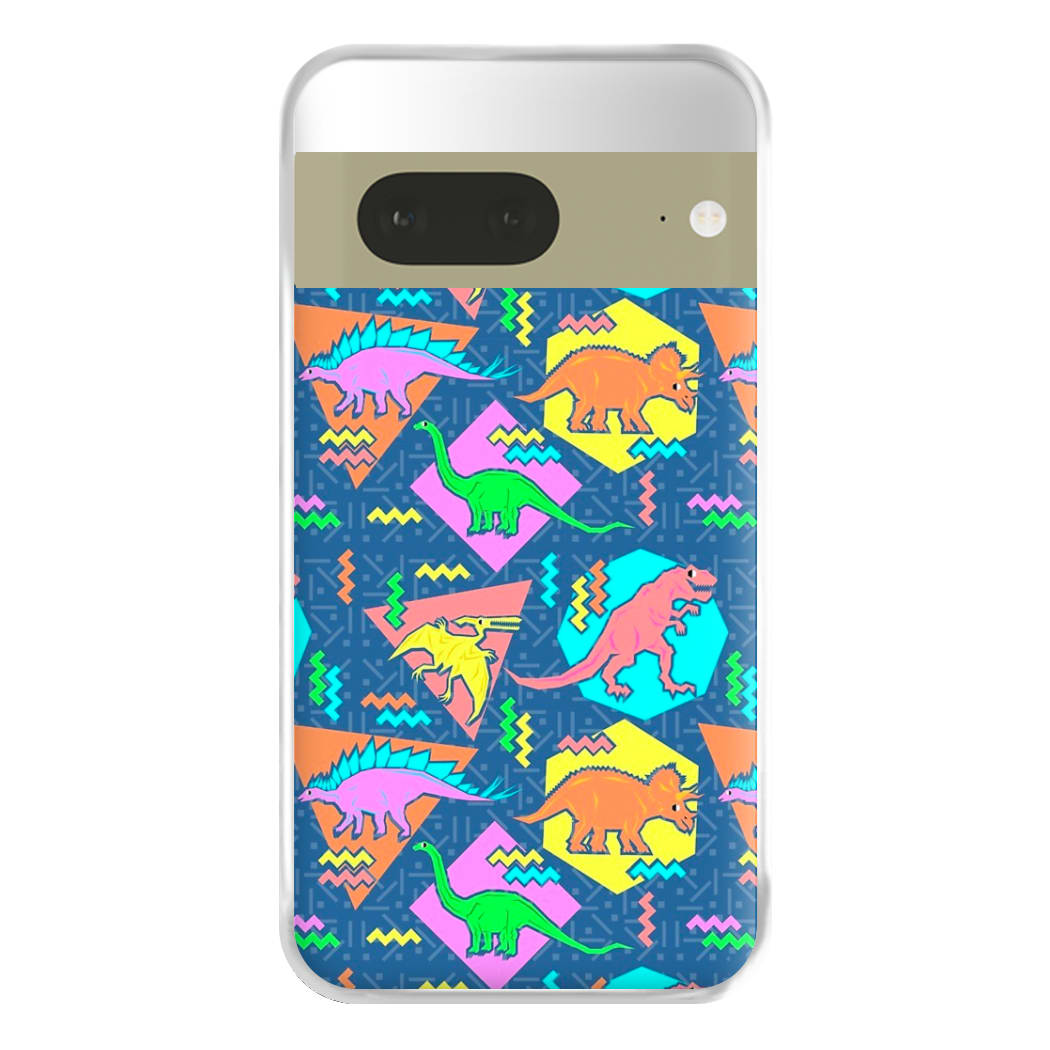 Nineties Dinosaurs Pattern Phone Case for Google Pixel 7a