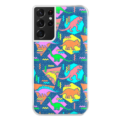 Nineties Dinosaurs Pattern Phone Case for Galaxy S21 Ultra