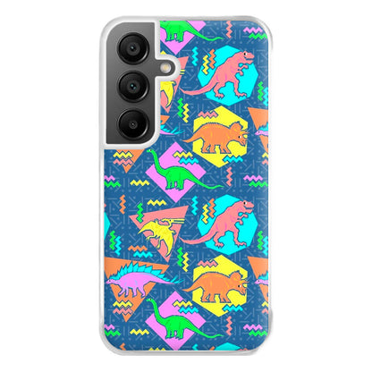 Nineties Dinosaurs Pattern Phone Case for Galaxy A55