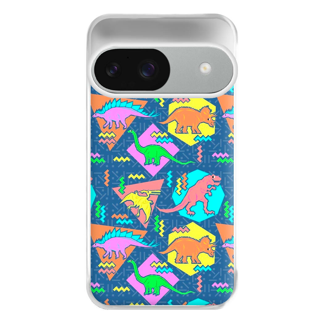 Nineties Dinosaurs Pattern Phone Case for Google Pixel 9 / 9 Pro