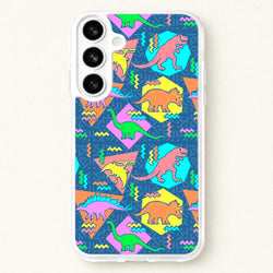 Nineties Dinosaurs Pattern Phone Case for Galaxy S26 Plus