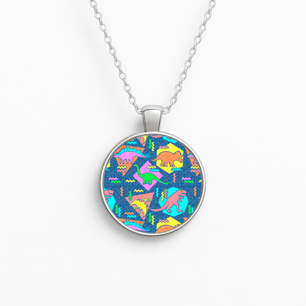 Nineties Dinosaurs Pattern Necklace