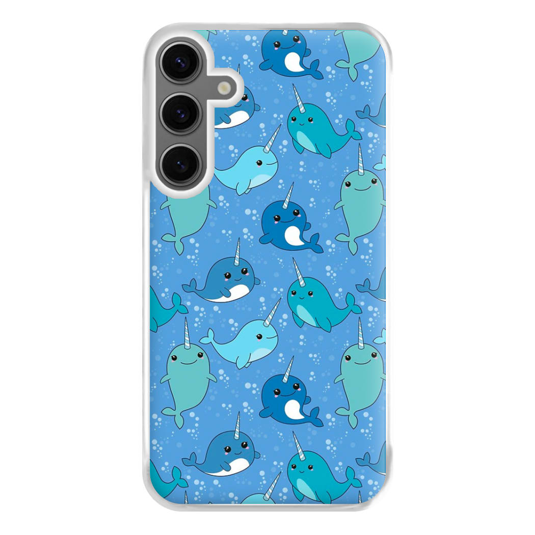 Narwhal Pattern Phone Case for Galaxy S24FE