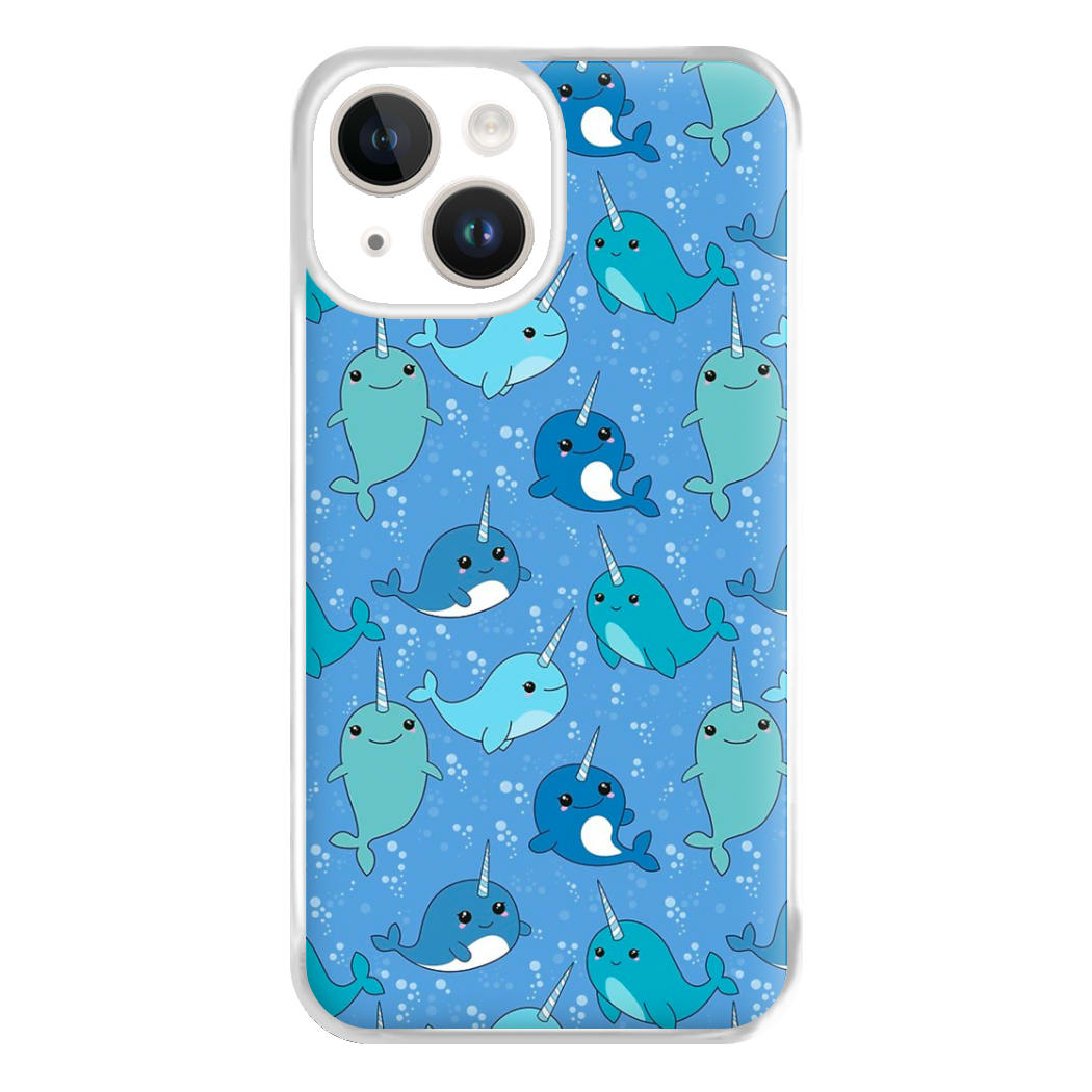 Narwhal Pattern Phone Case for iPhone 14