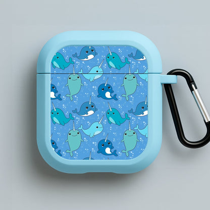 Narwhal Pattern Blue AirPods Case
