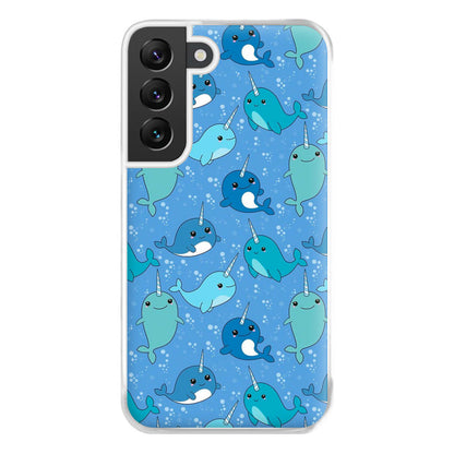 Narwhal Pattern Phone Case for Galaxy S22 Plus