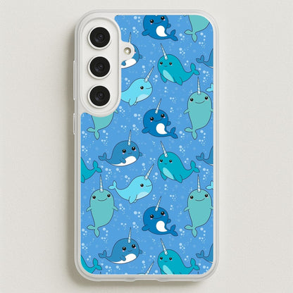 Narwhal Pattern Phone Case for Galaxy S25FE
