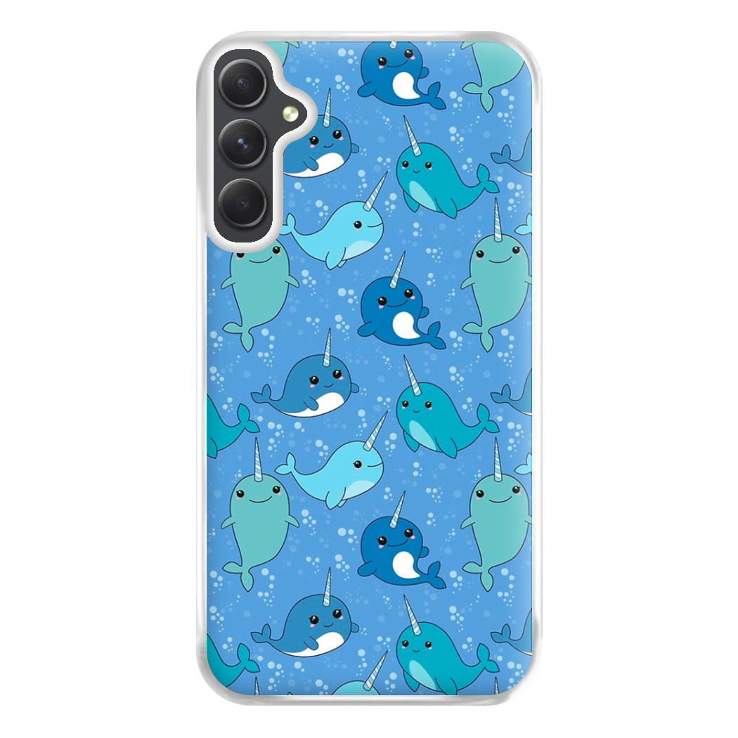 Narwhal Pattern Phone Case for Galaxy A34