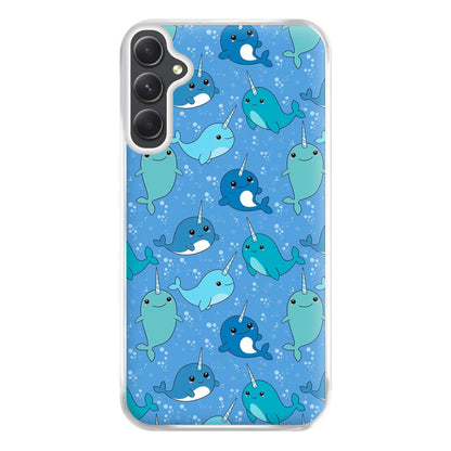 Narwhal Pattern Phone Case for Galaxy A34