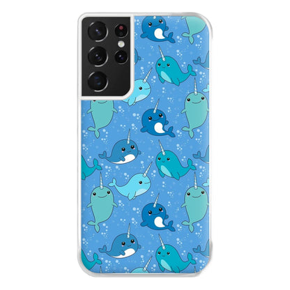 Narwhal Pattern Phone Case for Galaxy S21 Ultra