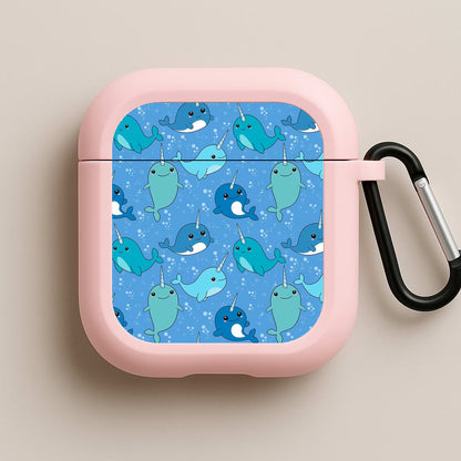 Narwhal Pattern Pink AirPods Case