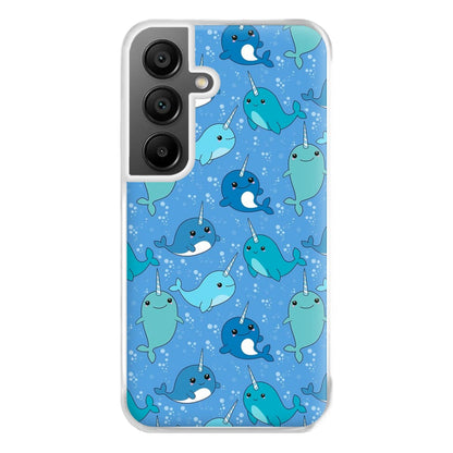 Narwhal Pattern Phone Case for Galaxy A55