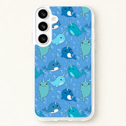 Narwhal Pattern Phone Case for Galaxy S26 Plus