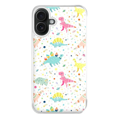 Dinosaur Pattern Phone Case for iPhone 16 Plus