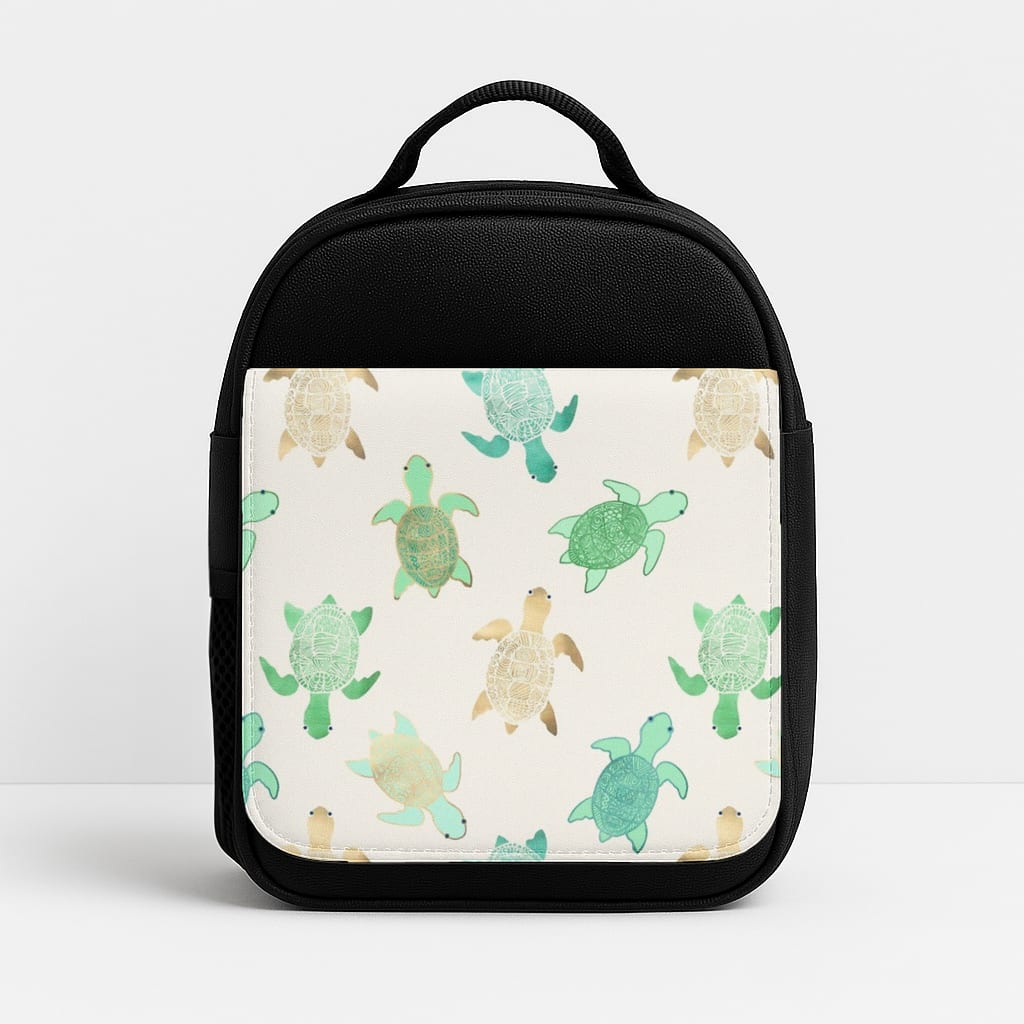 Gilded Jade & Mint Turtles Insulated Lunchbox