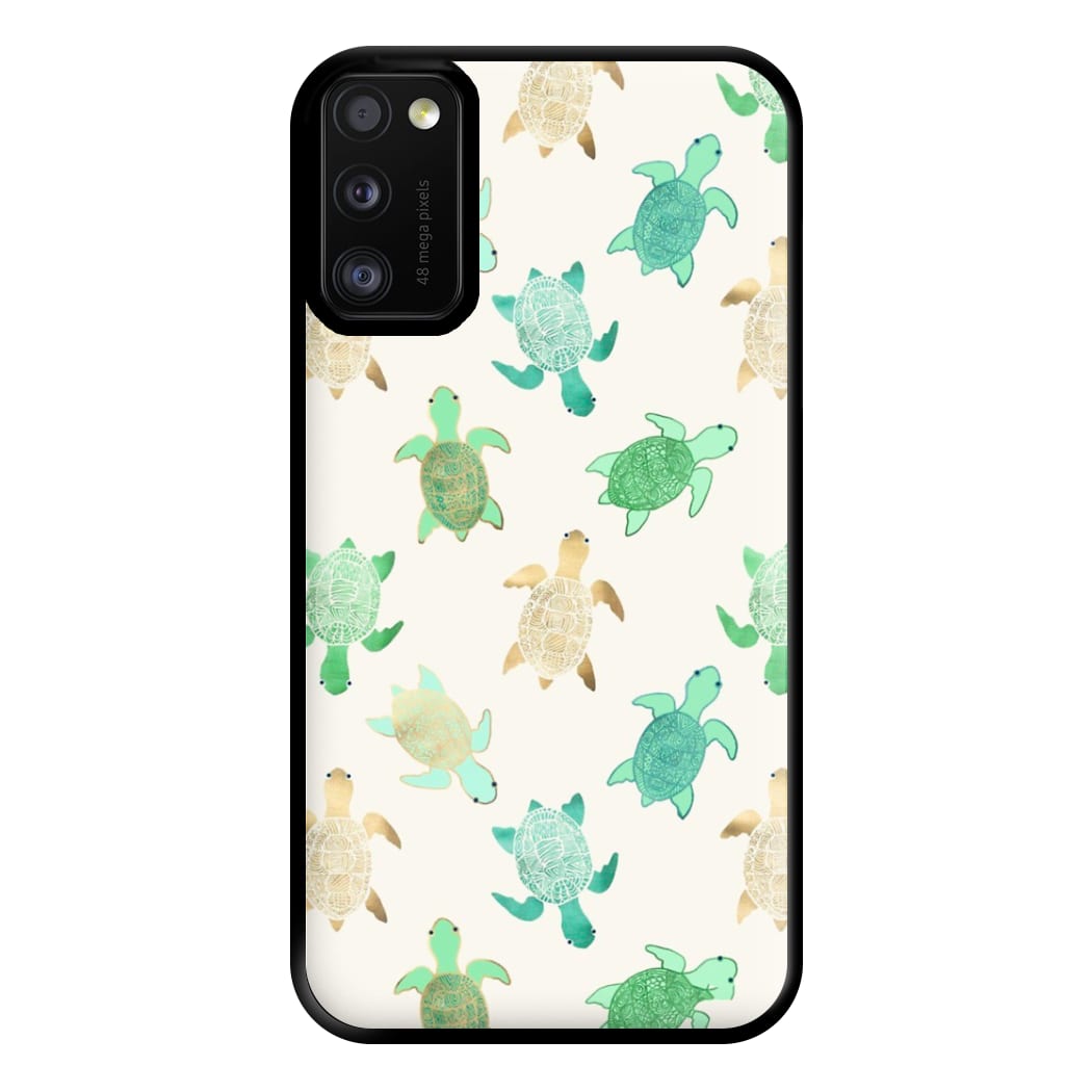 Gilded Jade & Mint Turtles Phone Case for Galaxy A41