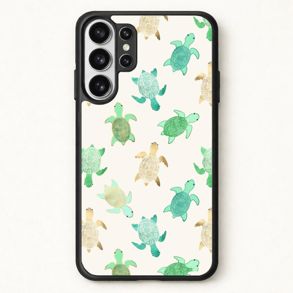 Gilded Jade & Mint Turtles Phone Case for Galaxy S26 Ultra