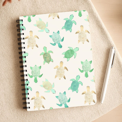Gilded Jade & Mint Turtles Notepad