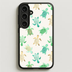 Gilded Jade & Mint Turtles Phone Case for Galaxy S25FE