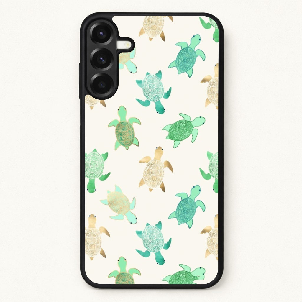 Gilded Jade & Mint Turtles Phone Case