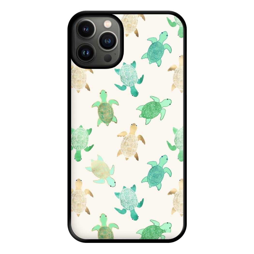 Gilded Jade & Mint Turtles Phone Case for iPhone 13