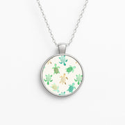 Gilded Jade & Mint Turtles Necklace 1