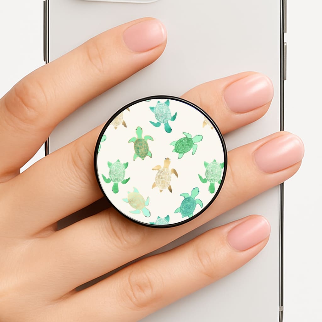 Gilded Jade & Mint Turtles Phone Grip