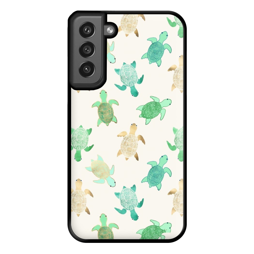 Gilded Jade & Mint Turtles Phone Case for Galaxy S21FE