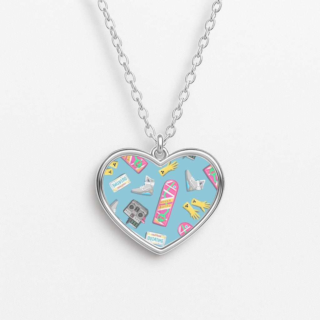 BTTF Pattern Heart Necklace