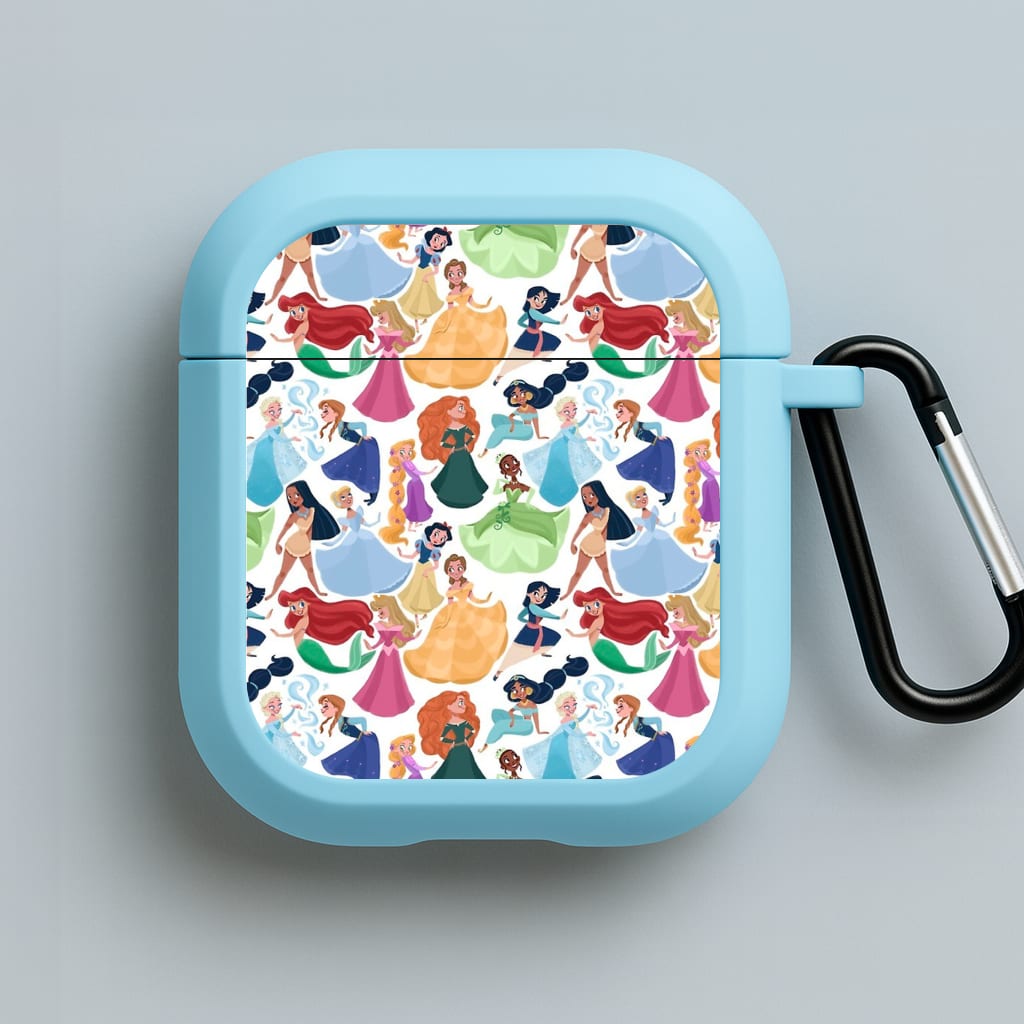 Fairytale Princess Pattern Blue AirPods Case