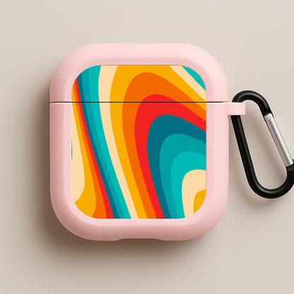 Rainbow Abstract Pattern Pink AirPods Case