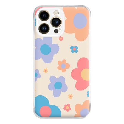 Playful Flower Pattern Phone Case for iPhone 14 Pro Max