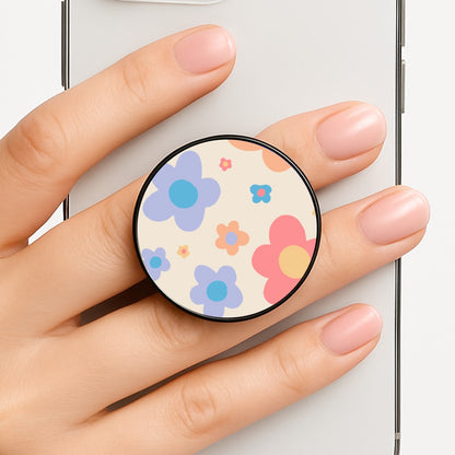 Playful Flower Pattern Phone Grip