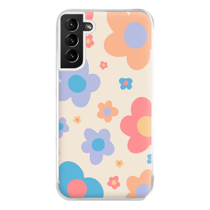 Playful Flower Pattern Phone Case for Galaxy S21 Plus